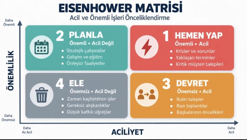 Eisenhower matrisi: işleri aciliyet ve önem düzeyine göre önceliklendirme